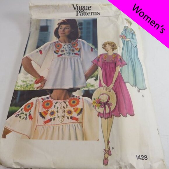 Vogue 1428 Clothing Sewing Pattern (UNCUT) Top, Dress Loose Fit - Picture 1 of 11